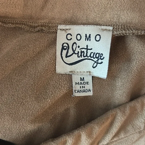 COMO Vintage Elegant Tan Button-Up Skirt Sz: M - Picture 5 of 6